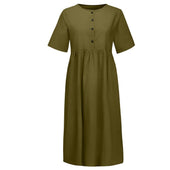 Midikleid mit Knöpfen am Ausschnitt-Bombardina.de