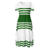 Gestreiftes Midikleid-Bombardina.de