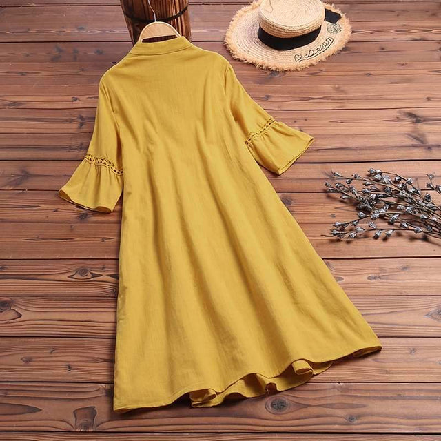 Midikleid mit dekorativem Besatz-Bombardina.de
