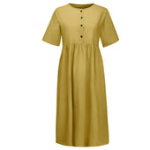 Midikleid mit Knöpfen am Ausschnitt-Bombardina.de