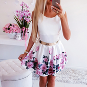 Minikleid mit floralem Saum-Bombardina.de