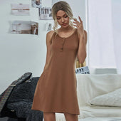 Minikleid mit Knöpfen am Ausschnitt-Bombardina.de