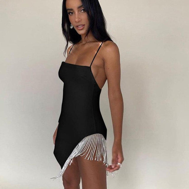 Minikleid mit glänzenden Strings-Bombardina.de
