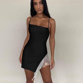 Minikleid mit glänzenden Strings-Bombardina.de