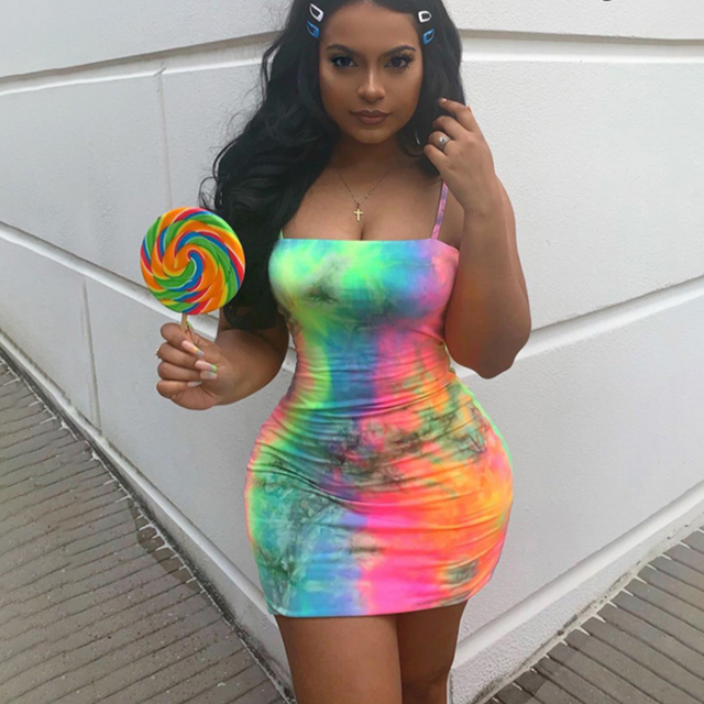 Minikleid mit Krawattenmotiv Dye-Bombardina.de