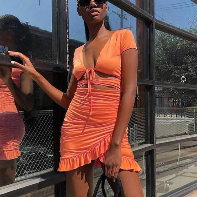 Minikleid mit Schnitt am Bauch-Bombardina.de