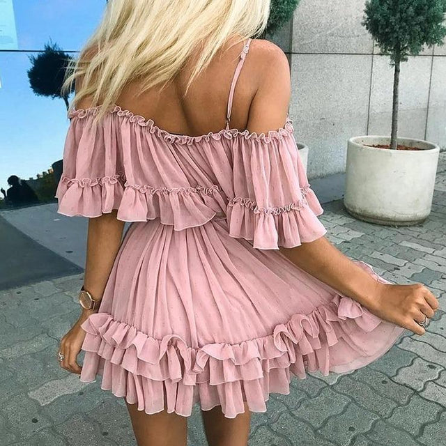 Minikleid mit Rüschen-Bombardina.de