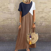 Strandkleid aus kombinierten Materialien-Bombardina.de