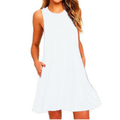 Einfarbiges Strandkleid-Bombardina.de