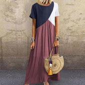 Strandkleid aus kombinierten Materialien-Bombardina.de