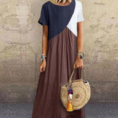 Strandkleid aus kombinierten Materialien-Bombardina.de