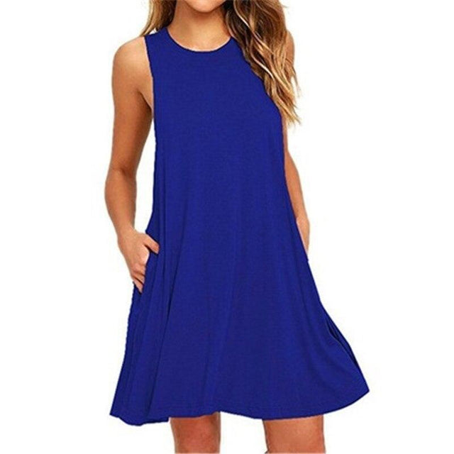 Einfarbiges Strandkleid-Bombardina.de