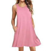 Einfarbiges Strandkleid-Bombardina.de