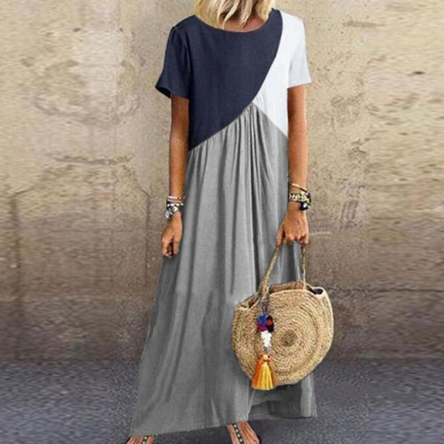 Strandkleid aus kombinierten Materialien-Bombardina.de