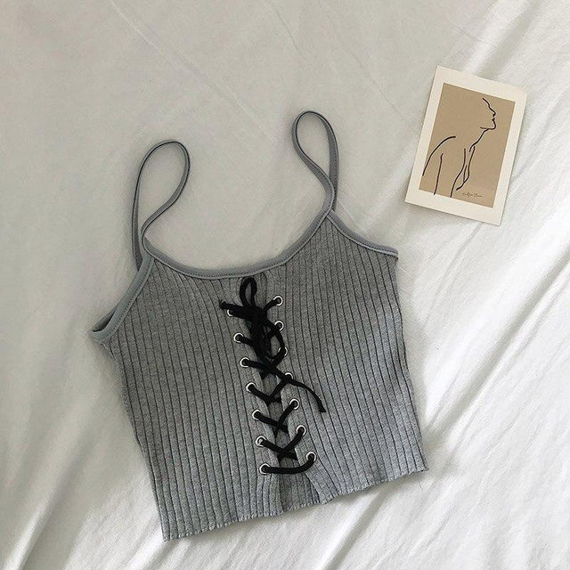 Damen-Tanktop mit Schnürung-Bombardina.de