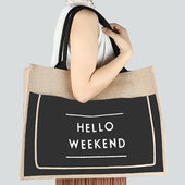 Canvas-Strandtasche mit dem Aufdruck-Bombardina.de